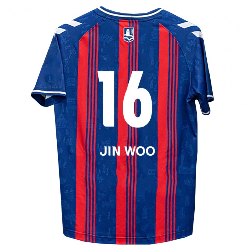 Danxen Homem Camisola Jin-Woo Jo #16 Azul Vermelho Branco Principal 2026/27 Camisa Brasil