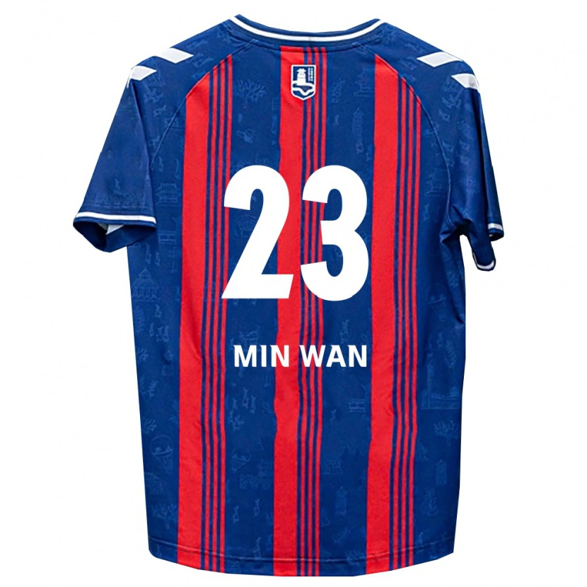Danxen Homem Camisola Min-Wan Kang #23 Azul Vermelho Branco Principal 2026/27 Camisa Brasil