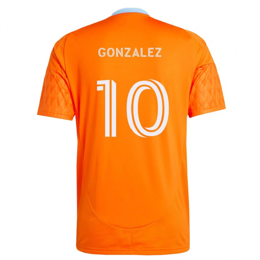 Danxen Homem Camisola Yair González #10 Laranja Branco Principal 2026/27 Camisa Brasil