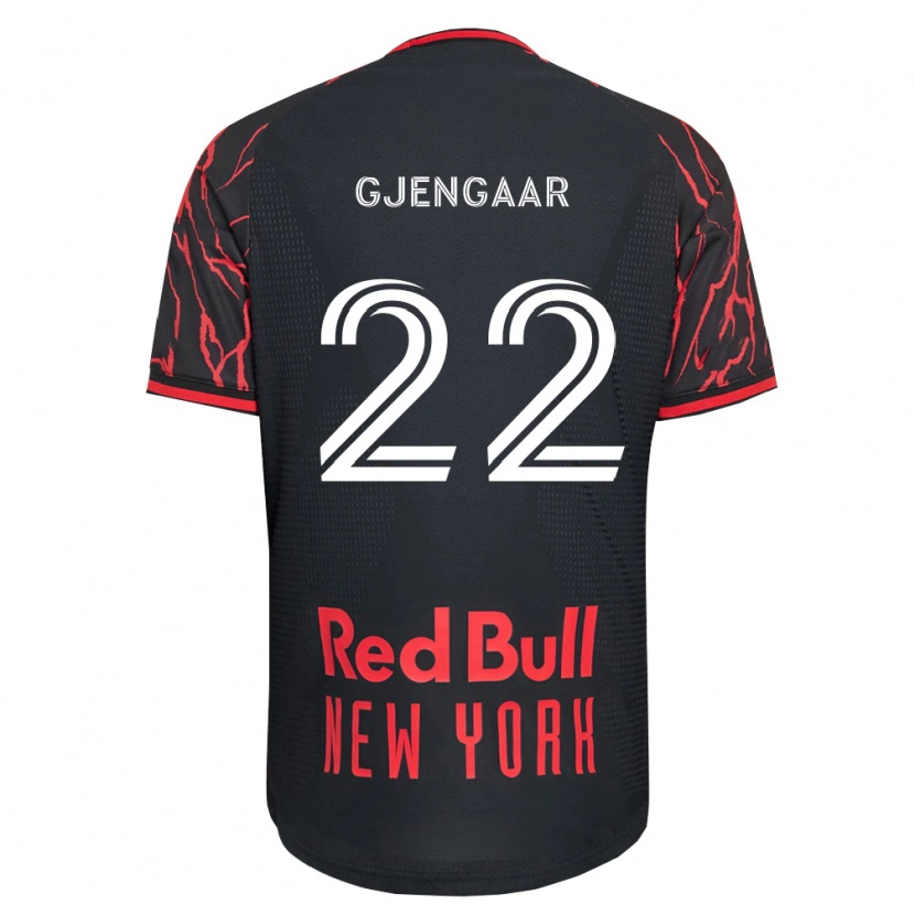 Danxen Homem Camisola Dennis Gjengaar #22 Vermelho Preto Branco Principal 2026/27 Camisa Brasil