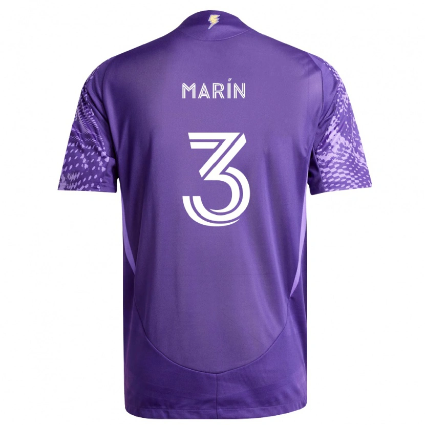 Danxen Homem Camisola Adrián Marín #3 Roxo Branco Principal 2026/27 Camisa Brasil