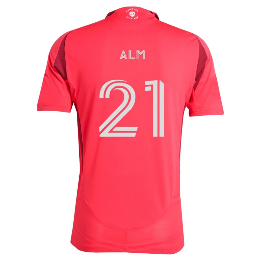 Danxen Homem Camisola Rasmus Alm #21 Magenta Branco Principal 2026/27 Camisa Brasil