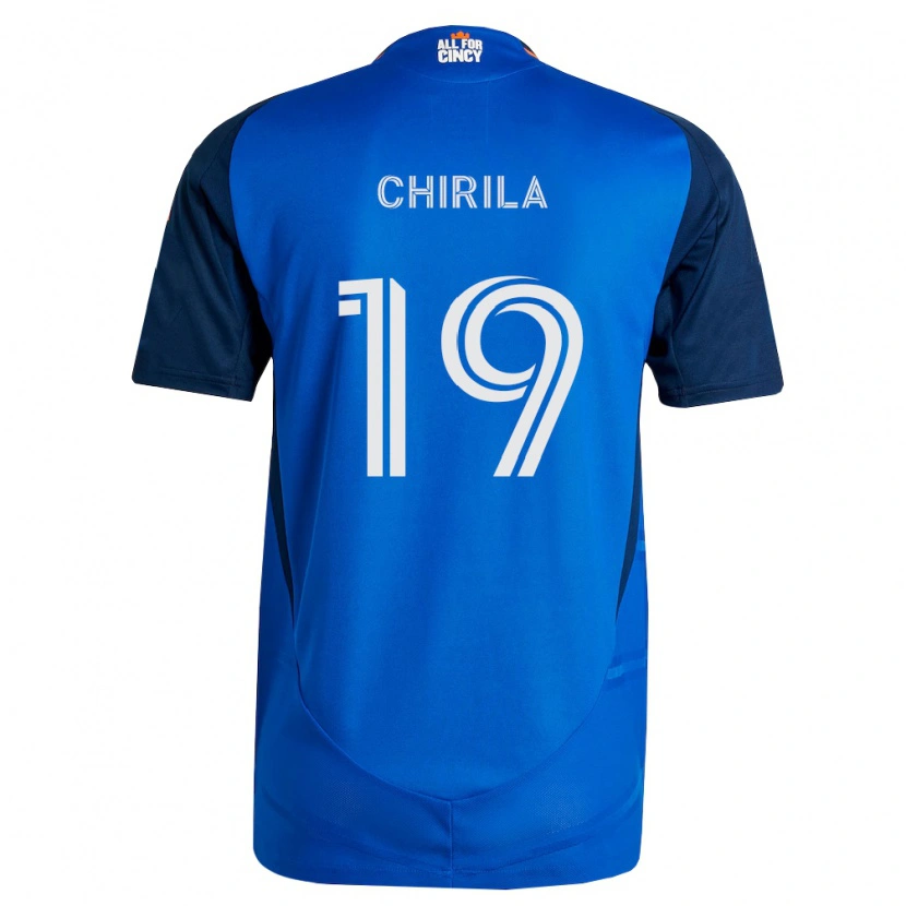 Danxen Homem Camisola Ștefan Chirilă #19 Azul Real Laranja Principal 2026/27 Camisa Brasil