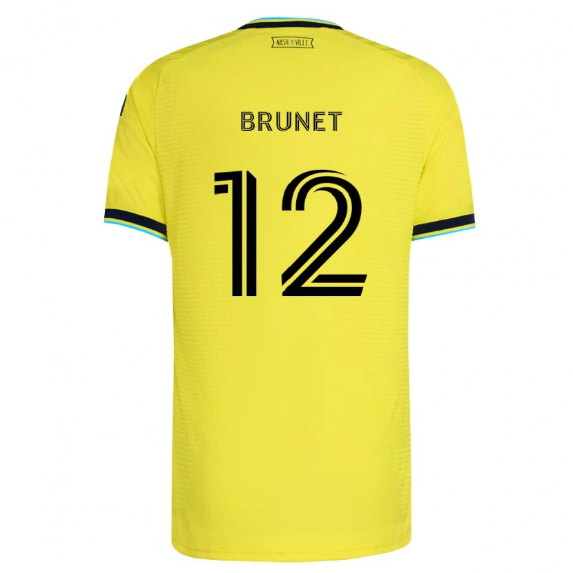 Danxen Homem Camisola Charles-Emile Brunet #12 Amarelo Brilhante Azul Marinho Principal 2026/27 Camisa Brasil