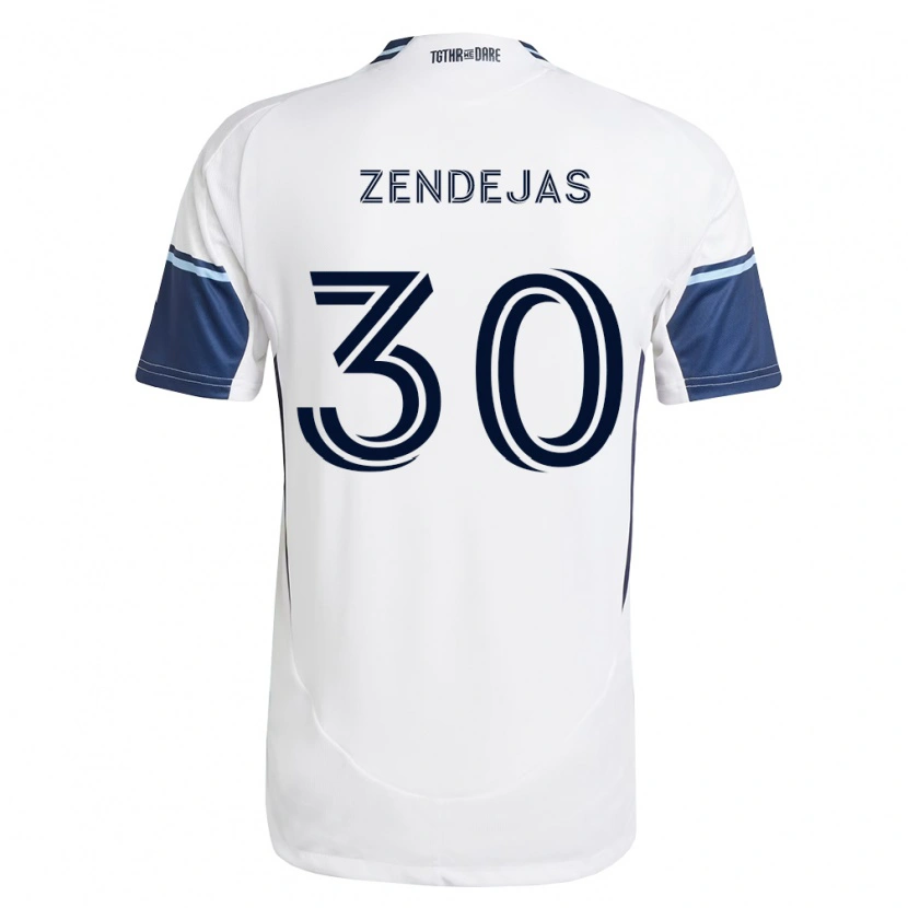 Danxen Homem Camisola Adrián Zendejas #30 Branco Azul Real Principal 2026/27 Camisa Brasil