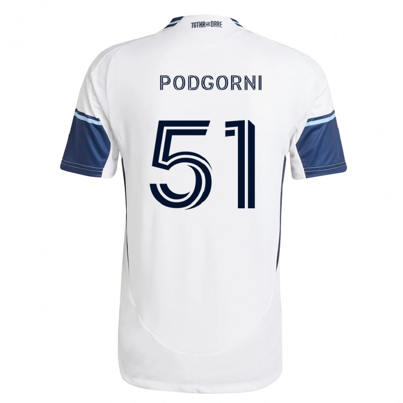 Danxen Homem Camisola Kevin Podgorni #51 Branco Azul Real Principal 2026/27 Camisa Brasil