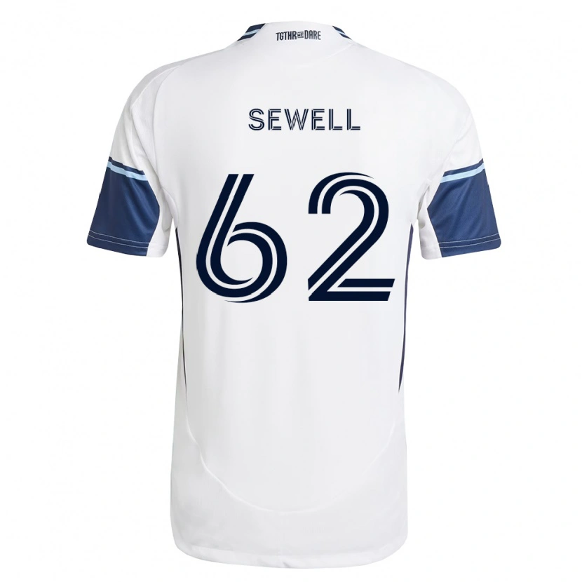 Danxen Homem Camisola Ryder Sewell #62 Branco Azul Real Principal 2026/27 Camisa Brasil