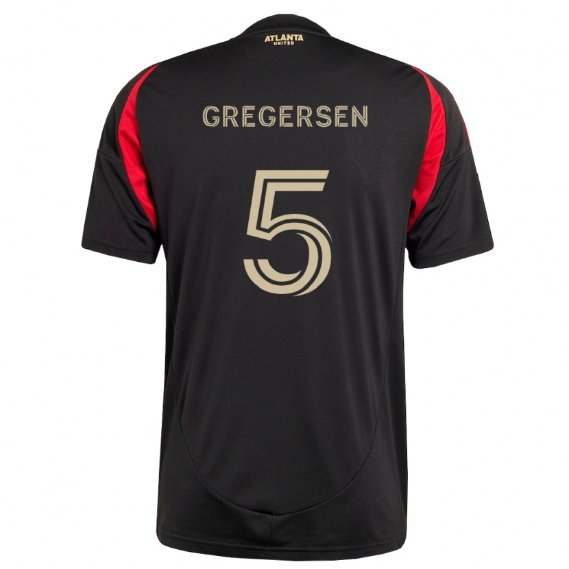 Danxen Homem Camisola Stian Gregersen #5 Preto Vermelho Principal 2026/27 Camisa Brasil