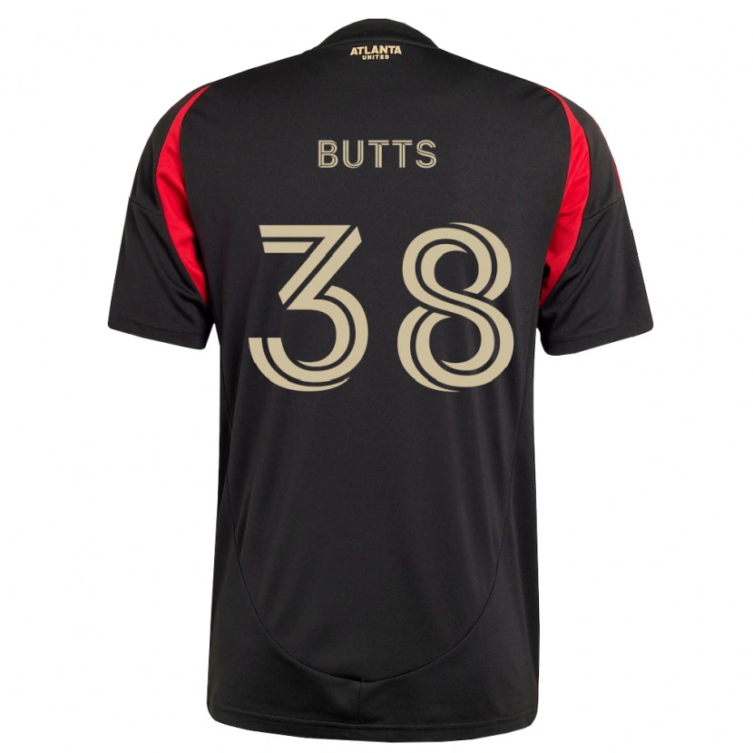 Danxen Homem Camisola Liam Butts #38 Preto Vermelho Principal 2026/27 Camisa Brasil