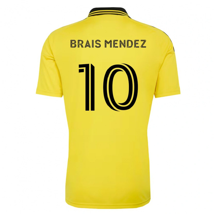 Danxen Homem Camisola Brais Méndez #10 Amarelo Preto Principal 2026/27 Camisa Brasil
