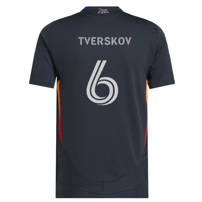 Danxen Homem Camisola Jeppe Tverskov #6 Cinza Escuro Vermelho Principal 2026/27 Camisa Brasil