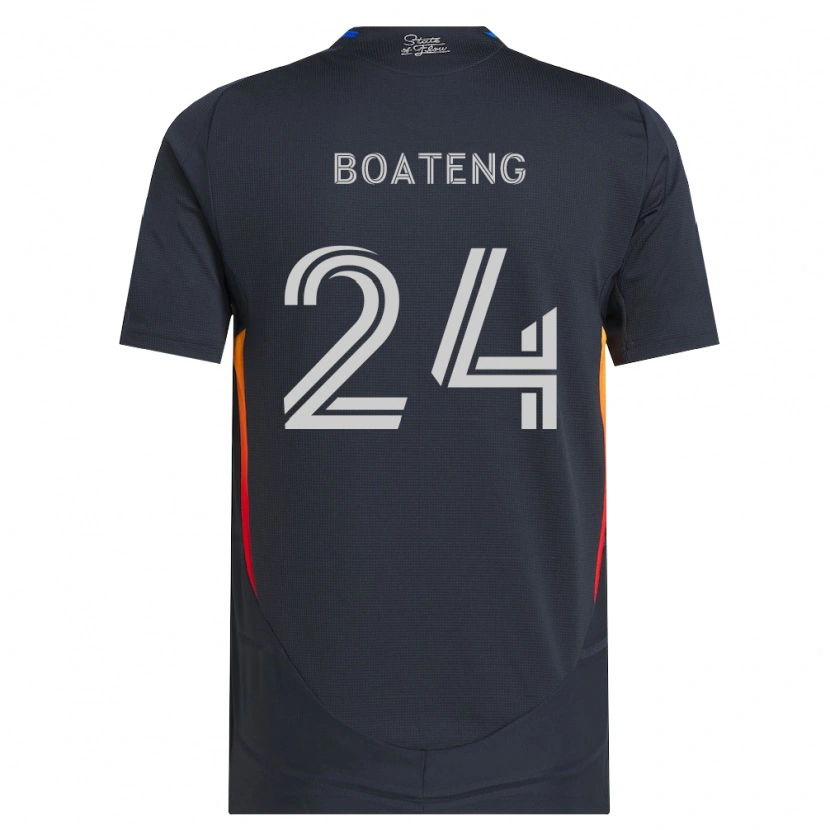 Danxen Homem Camisola Emmanuel Boateng #24 Cinza Escuro Vermelho Principal 2026/27 Camisa Brasil