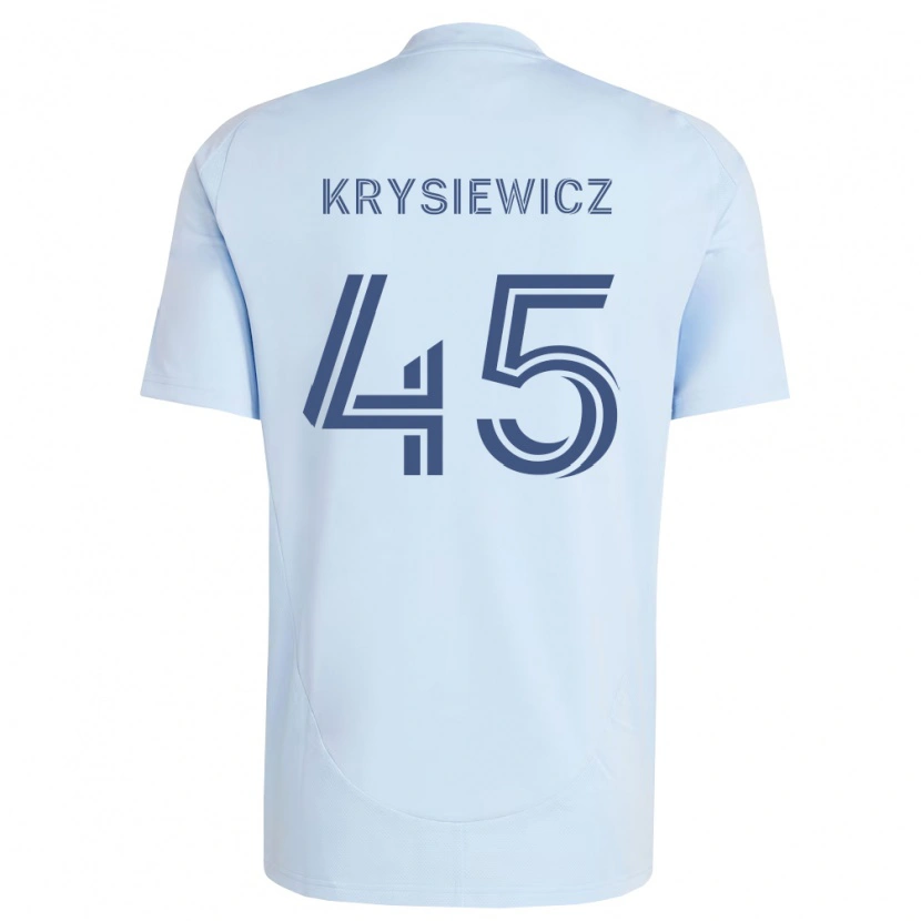 Danxen Homem Camisola Brady Krysiewicz #45 Azul Claro Cinza Claro Principal 2026/27 Camisa Brasil