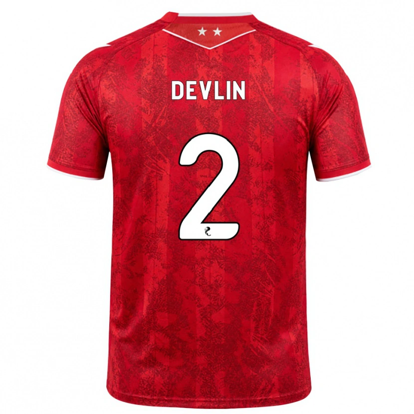 Danxen Homem Camisola Nicky Devlin #2 Vermelho Branco Principal 2026/27 Camisa Brasil