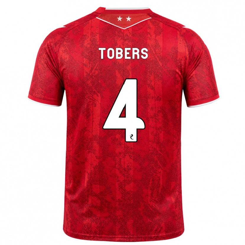 Danxen Homem Camisola Kristers Tobers #4 Vermelho Branco Principal 2026/27 Camisa Brasil