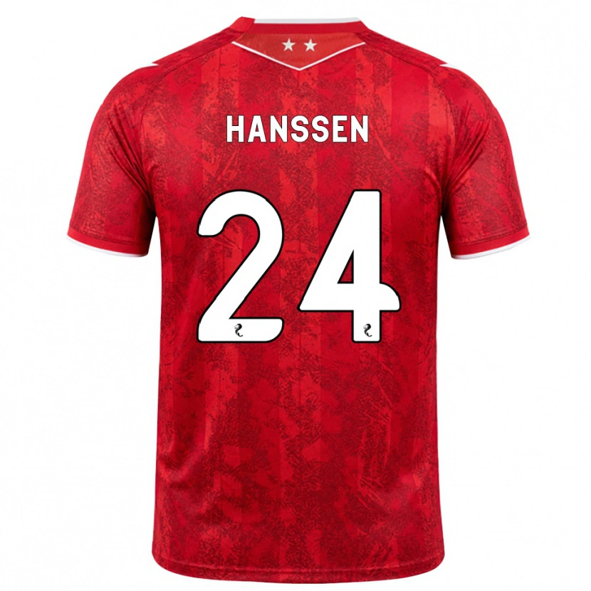 Danxen Homem Camisola Nadine Hanssen #24 Vermelho Branco Principal 2026/27 Camisa Brasil