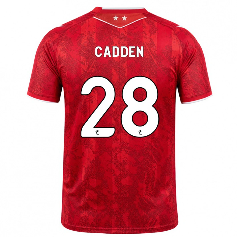 Danxen Homem Camisola Chris Cadden #28 Vermelho Branco Principal 2026/27 Camisa Brasil