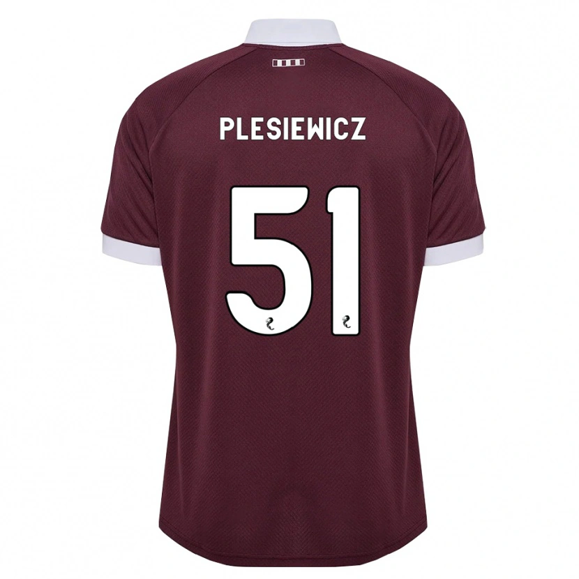 Danxen Homem Camisola Szymon Plesiewicz #51 Branco Borgonha Principal 2026/27 Camisa Brasil