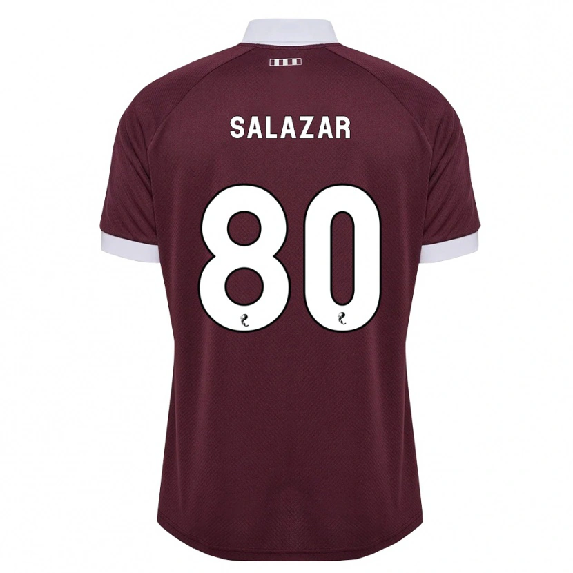 Danxen Homem Camisola Andrés Salazar #80 Branco Borgonha Principal 2026/27 Camisa Brasil