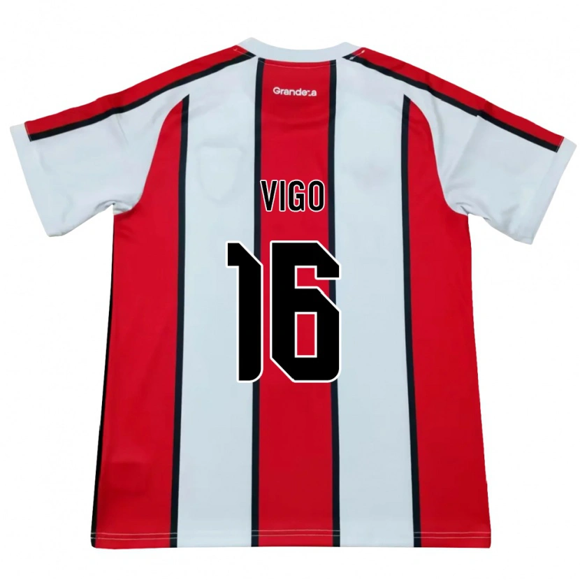 Danxen Homem Camisola Alex Vigo #16 Branco Vermelho Preto Alternativa 2026/27 Camisa Brasil