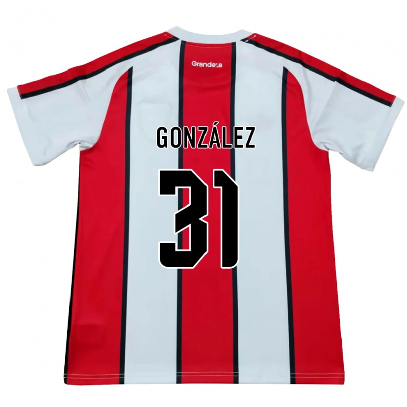 Danxen Homem Camisola Facundo González #31 Branco Vermelho Preto Alternativa 2026/27 Camisa Brasil