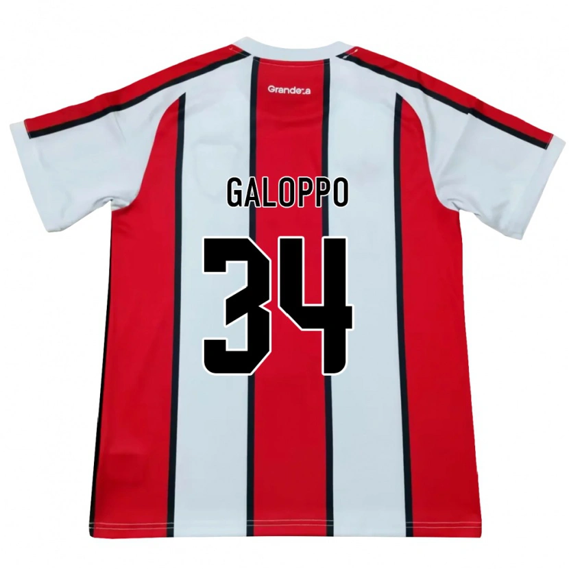 Danxen Homem Camisola Giuliano Galoppo #34 Branco Vermelho Preto Alternativa 2026/27 Camisa Brasil