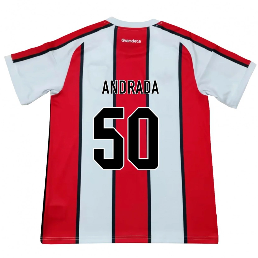 Danxen Homem Camisola Tobías Andrada #50 Branco Vermelho Preto Alternativa 2026/27 Camisa Brasil