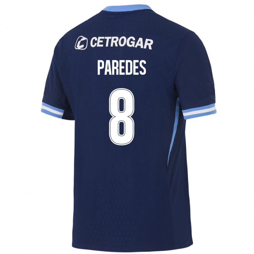 Danxen Homem Camisola Máximo Paredes #8 Azul Real Azul Claro Branco Alternativa 2026/27 Camisa Brasil