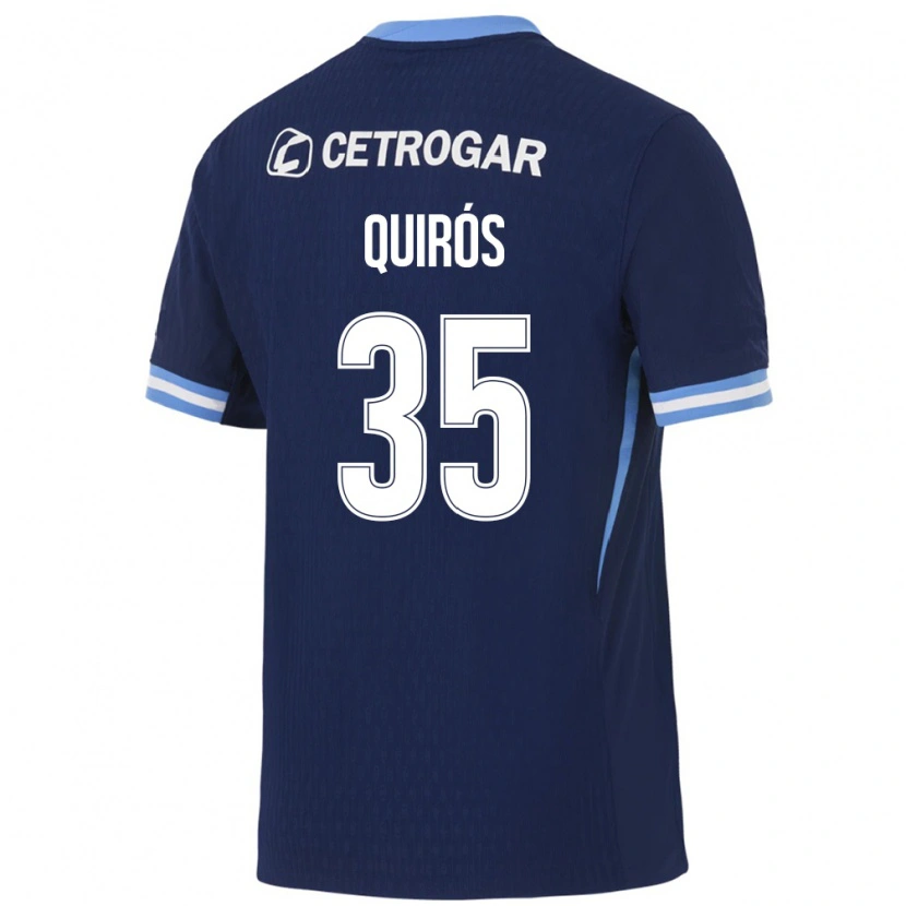 Danxen Homem Camisola Santiago Quirós #35 Azul Real Azul Claro Branco Alternativa 2026/27 Camisa Brasil