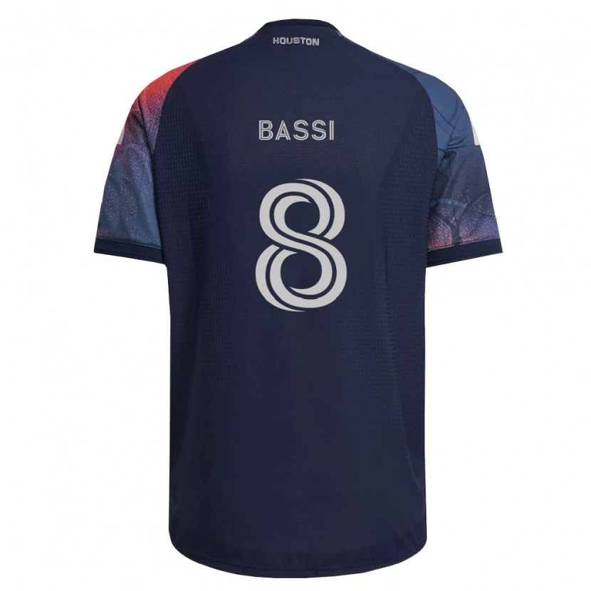 Danxen Homem Camisola Amine Bassi #8 Azul Profundo Branco Laranja Alternativa 2026/27 Camisa Brasil