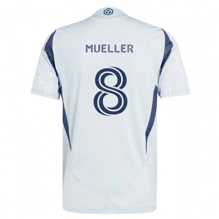 Danxen Homem Camisola Chris Mueller #8 Azul Branco Cinza Alternativa 2026/27 Camisa Brasil