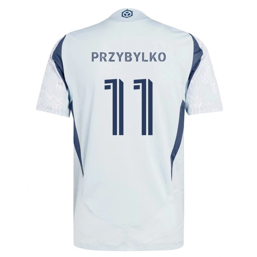 Danxen Homem Camisola Kacper Przybylko #11 Azul Branco Cinza Alternativa 2026/27 Camisa Brasil