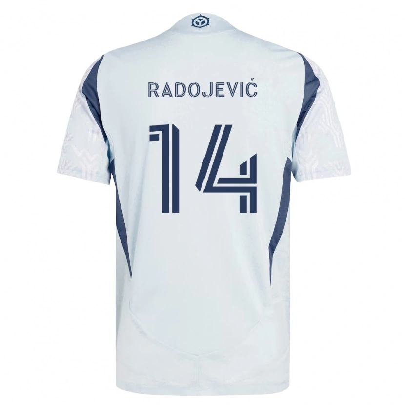 Danxen Homem Camisola Viktor Radojević #14 Azul Branco Cinza Alternativa 2026/27 Camisa Brasil