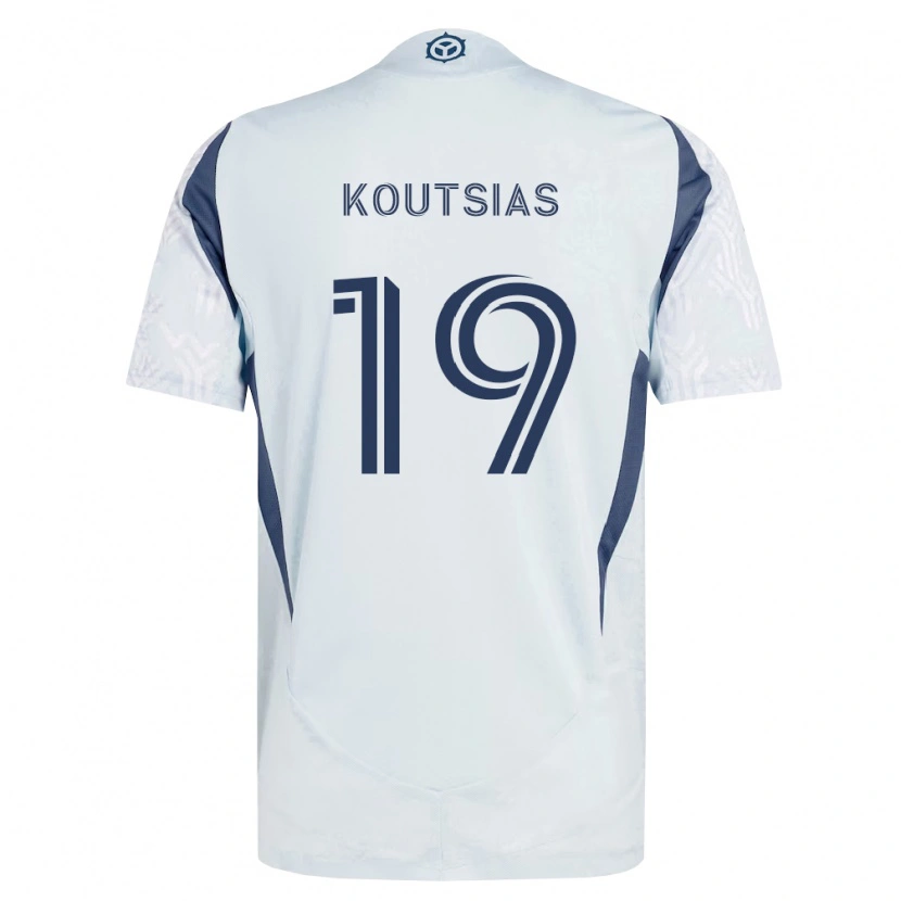 Danxen Homem Camisola Georgios Koutsias #19 Azul Branco Cinza Alternativa 2026/27 Camisa Brasil