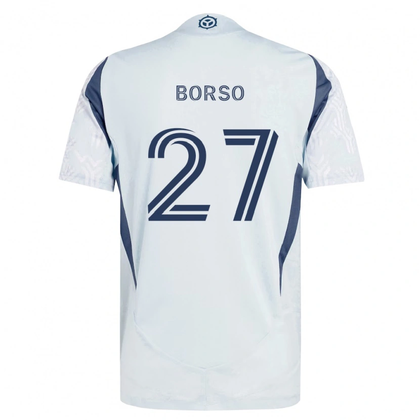 Danxen Homem Camisola Dylan Borso #27 Azul Branco Cinza Alternativa 2026/27 Camisa Brasil