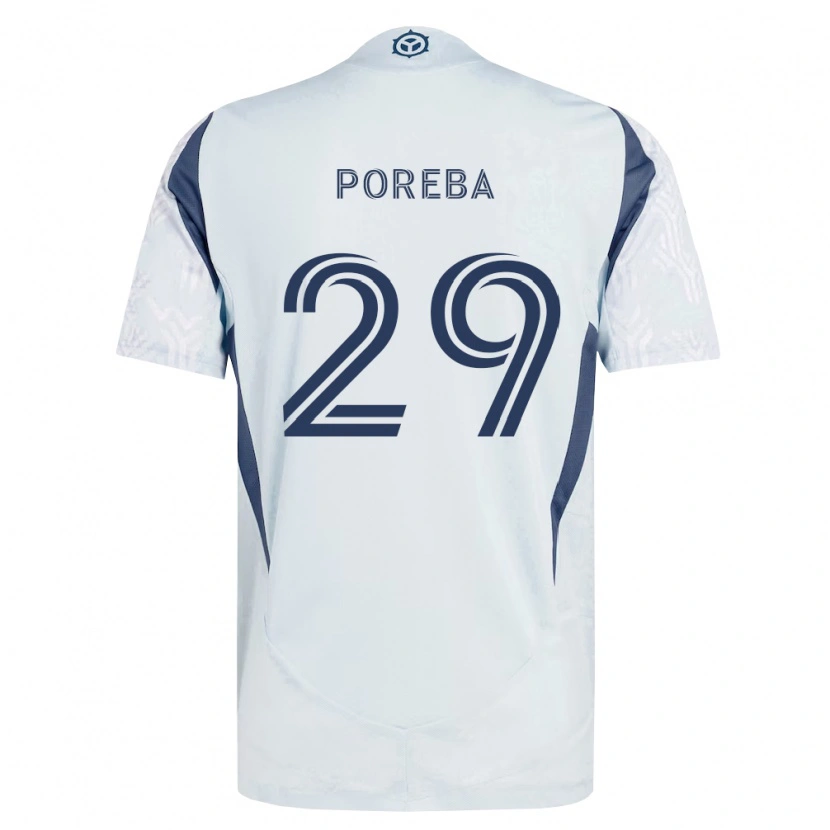 Danxen Homem Camisola David Poreba #29 Azul Branco Cinza Alternativa 2026/27 Camisa Brasil