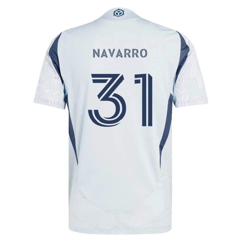 Danxen Homem Camisola Federico Navarro #31 Azul Branco Cinza Alternativa 2026/27 Camisa Brasil