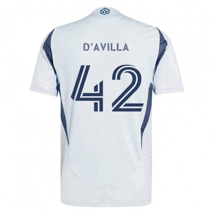 Danxen Homem Camisola Djé D'avilla #42 Azul Branco Cinza Alternativa 2026/27 Camisa Brasil