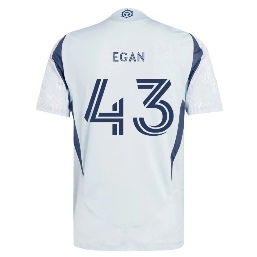 Danxen Homem Camisola Noah Egan #43 Azul Branco Cinza Alternativa 2026/27 Camisa Brasil