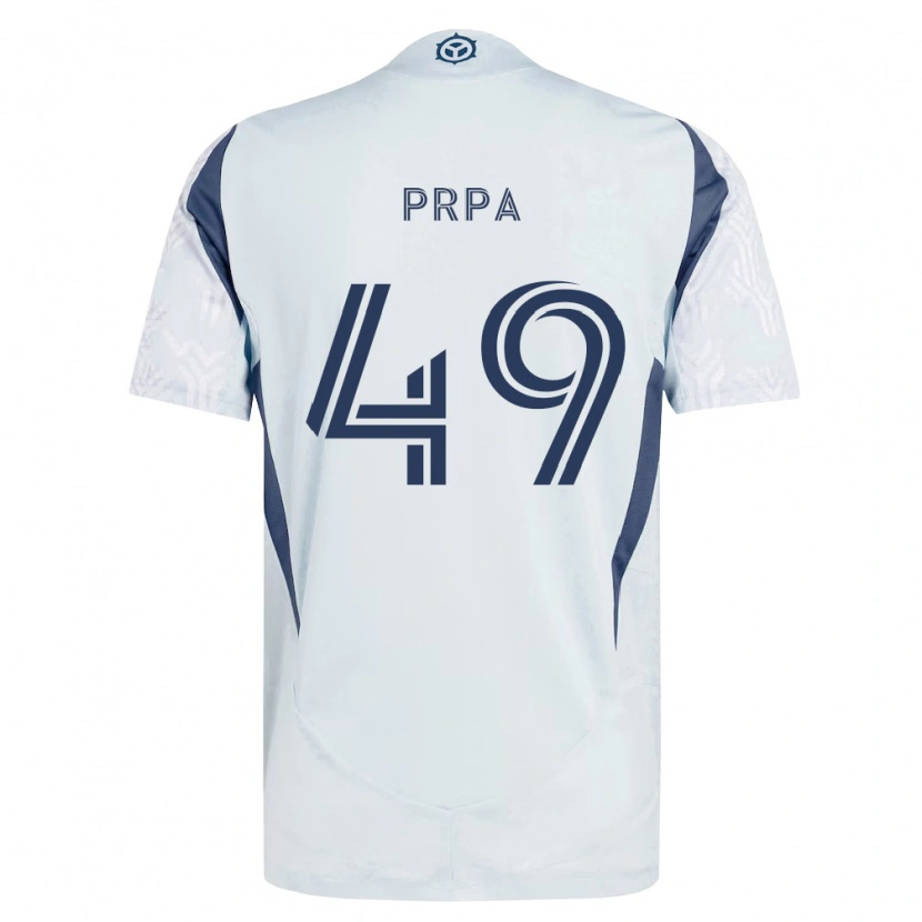 Danxen Homem Camisola Luka Prpa #49 Azul Branco Cinza Alternativa 2026/27 Camisa Brasil