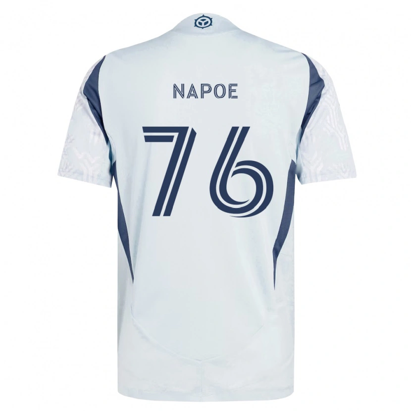 Danxen Homem Camisola Milan Napoe #76 Azul Branco Cinza Alternativa 2026/27 Camisa Brasil