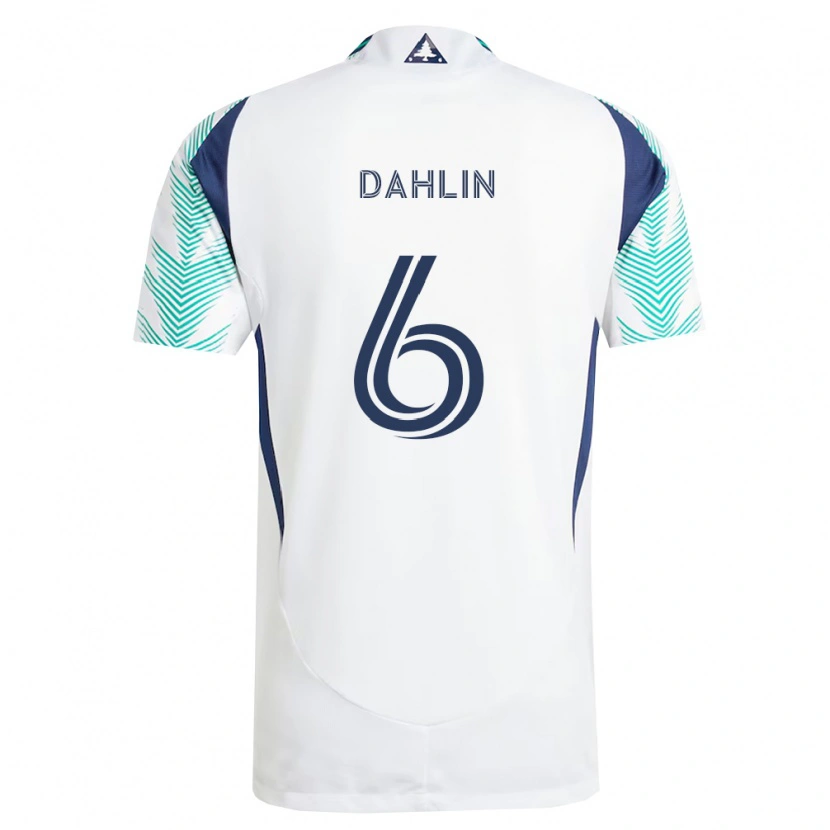 Danxen Homem Camisola Gabe Dahlin #6 Branco Azul Marinho Verde Claro Alternativa 2026/27 Camisa Brasil