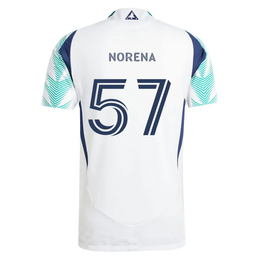 Danxen Homem Camisola Bryan Norena #57 Branco Azul Marinho Verde Claro Alternativa 2026/27 Camisa Brasil