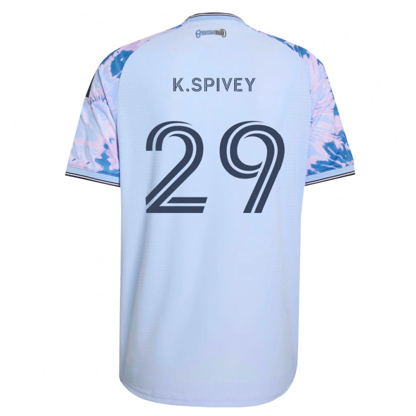 Danxen Homem Camisola Kaedren Spivey #29 Azul Real Branco Preto Alternativa 2026/27 Camisa Brasil