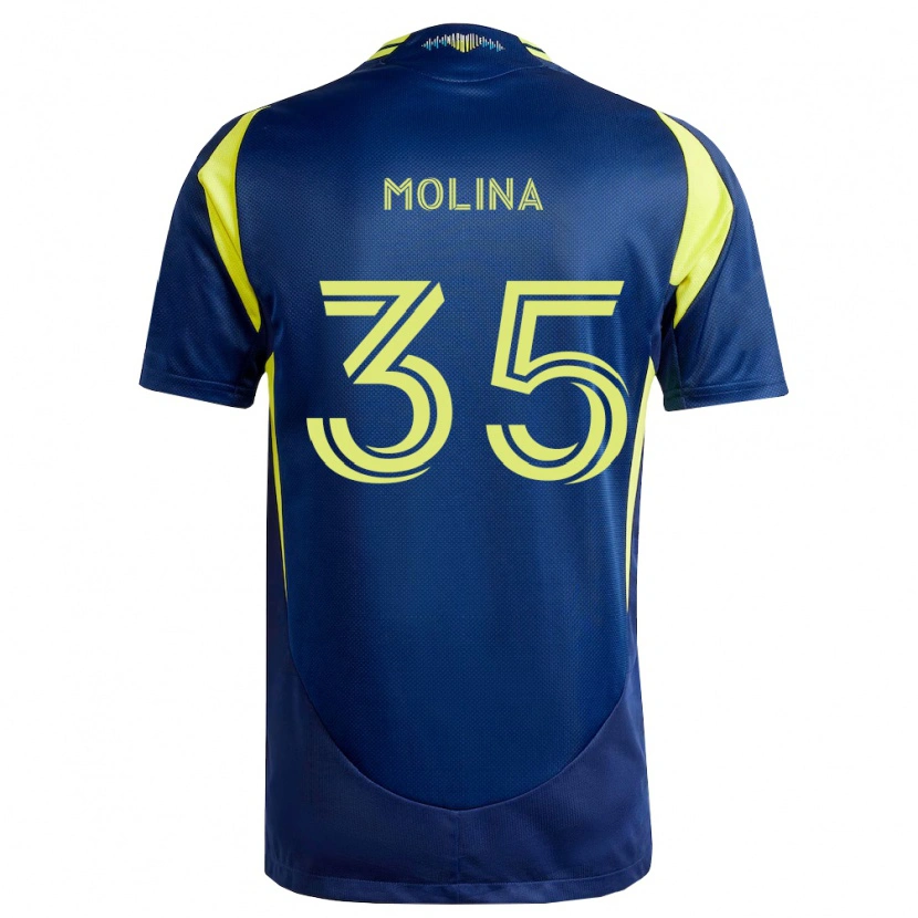 Danxen Homem Camisola Malachi Molina #35 Amarelo Azul Marinho Alternativa 2026/27 Camisa Brasil