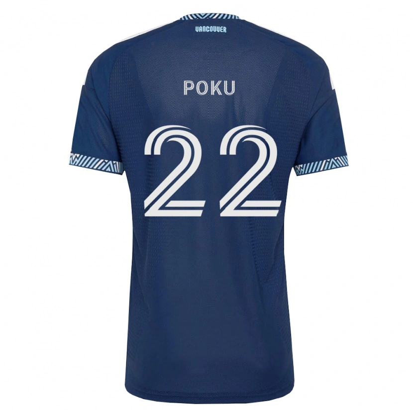Danxen Homem Camisola Kwasi Poku #22 Azul Profundo Branco Alternativa 2026/27 Camisa Brasil