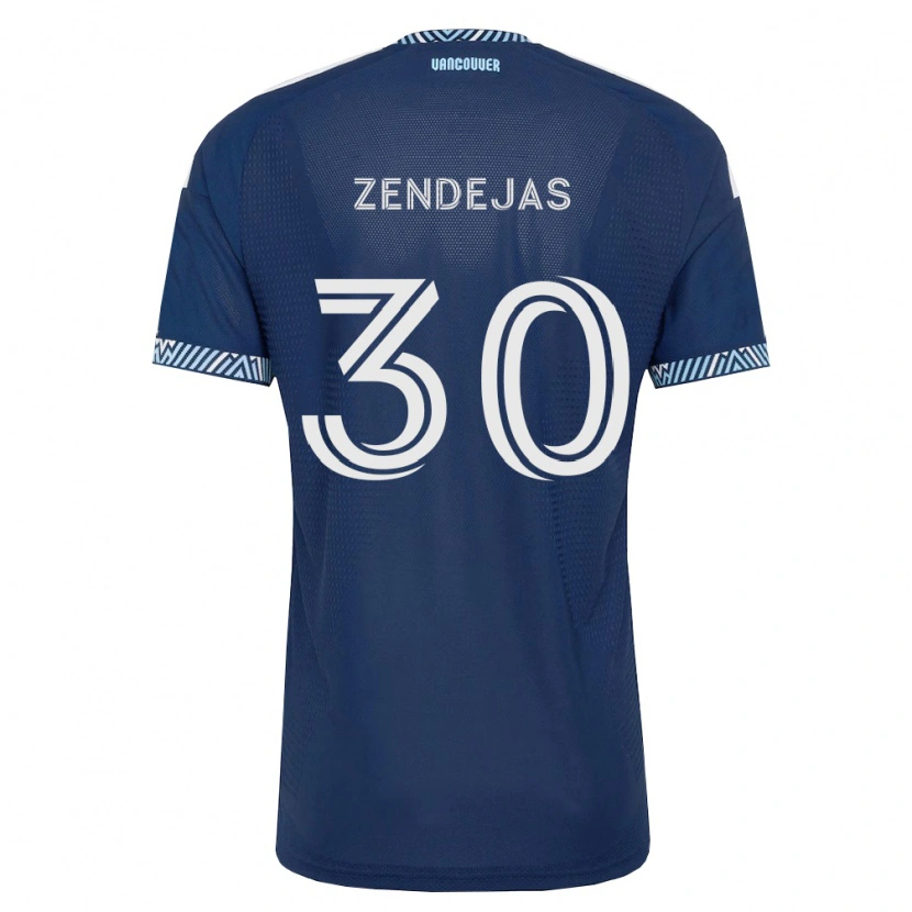 Danxen Homem Camisola Adrián Zendejas #30 Azul Profundo Branco Alternativa 2026/27 Camisa Brasil
