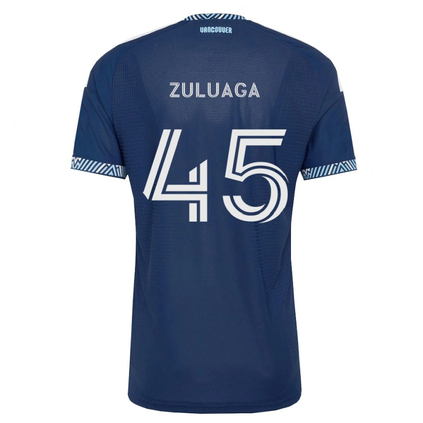 Danxen Homem Camisola Yeider Zuluaga #45 Azul Profundo Branco Alternativa 2026/27 Camisa Brasil