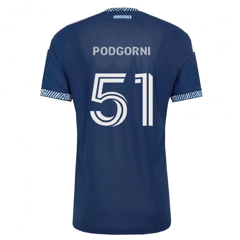 Danxen Homem Camisola Kevin Podgorni #51 Azul Profundo Branco Alternativa 2026/27 Camisa Brasil