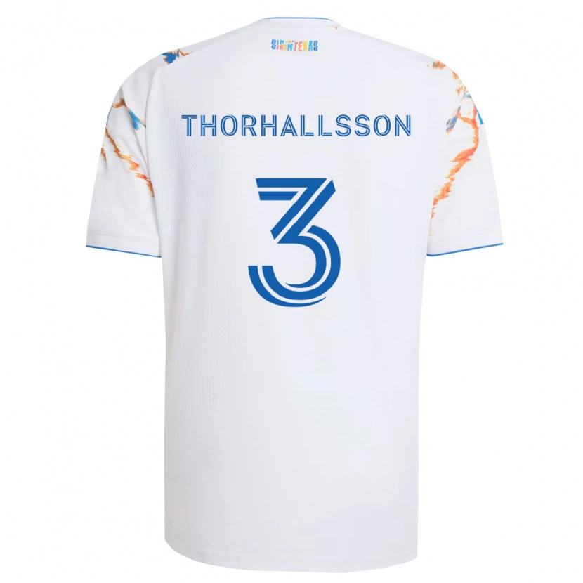 Danxen Homem Camisola Dagur Dan Thórhallsson #3 Branco Laranja Azul Alternativa 2026/27 Camisa Brasil